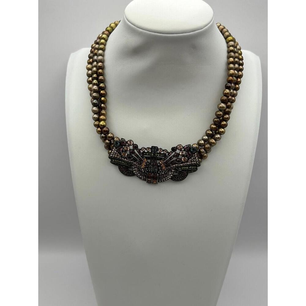 Heidi Daus Swarovski Crystal And Bronze Choker
